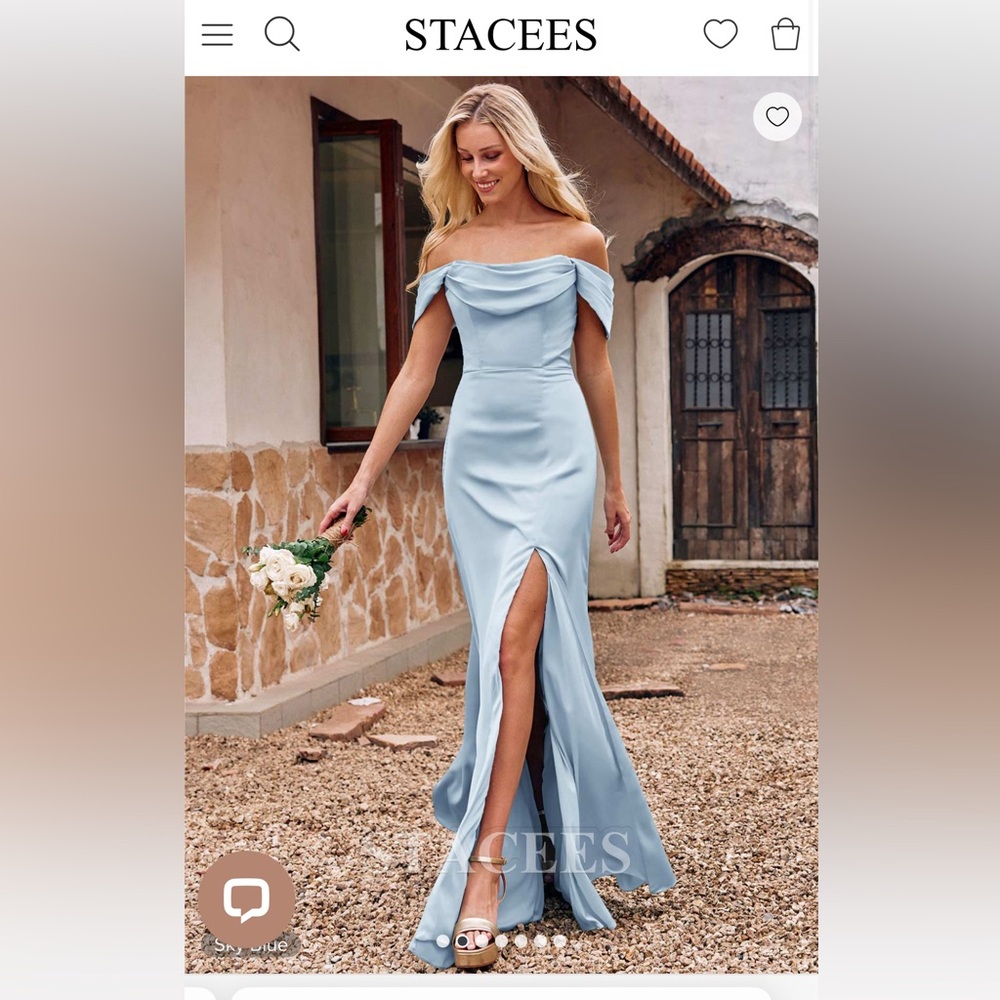 NWT, Beautiful Blue Satin Dress